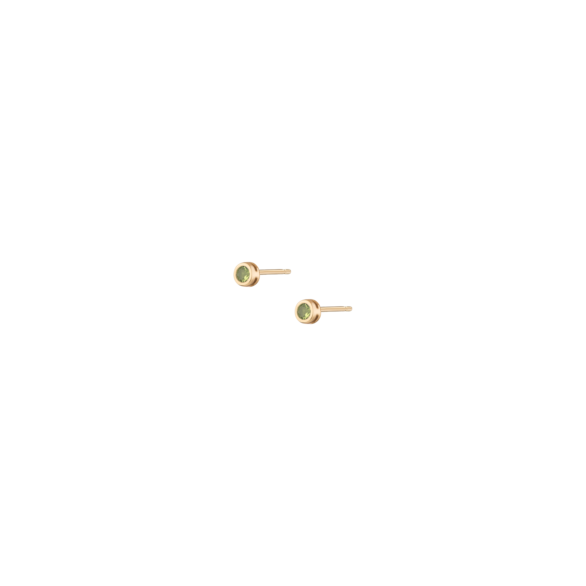 Aurate x Wilson: Lab Grown Peridot Bezel Stud Earrings