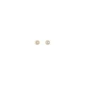 Aurate x Wilson: Lab Grown White Sapphire Bezel Stud Earrings Vermeil Yellow Gold Pair Single Butterflyback Flatback First