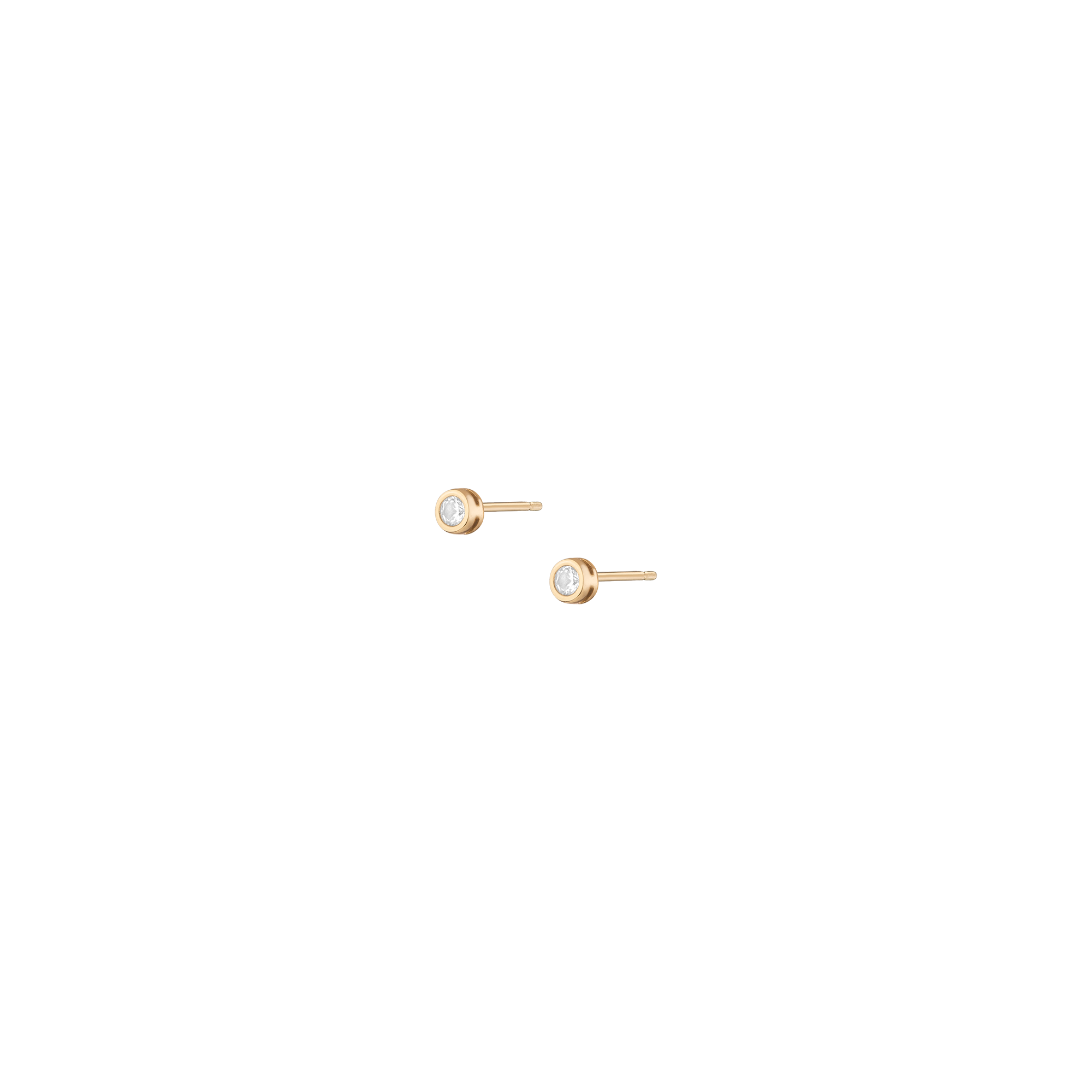 Aurate x Wilson: Lab Grown White Sapphire Bezel Stud Earrings