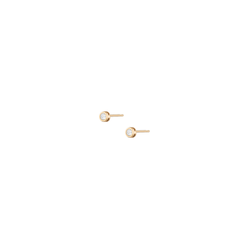 Aurate x Wilson: Lab Grown White Sapphire Bezel Stud Earrings
