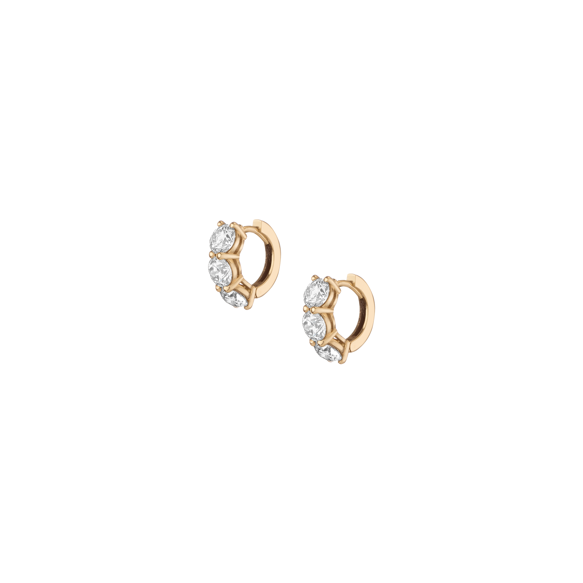 Round Lab Grown Diamond Huggie Earrings