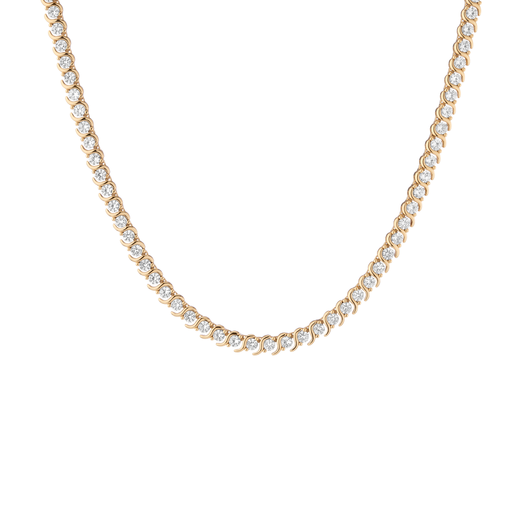 Lab Grown White Sapphire S Estate Tennis Necklace