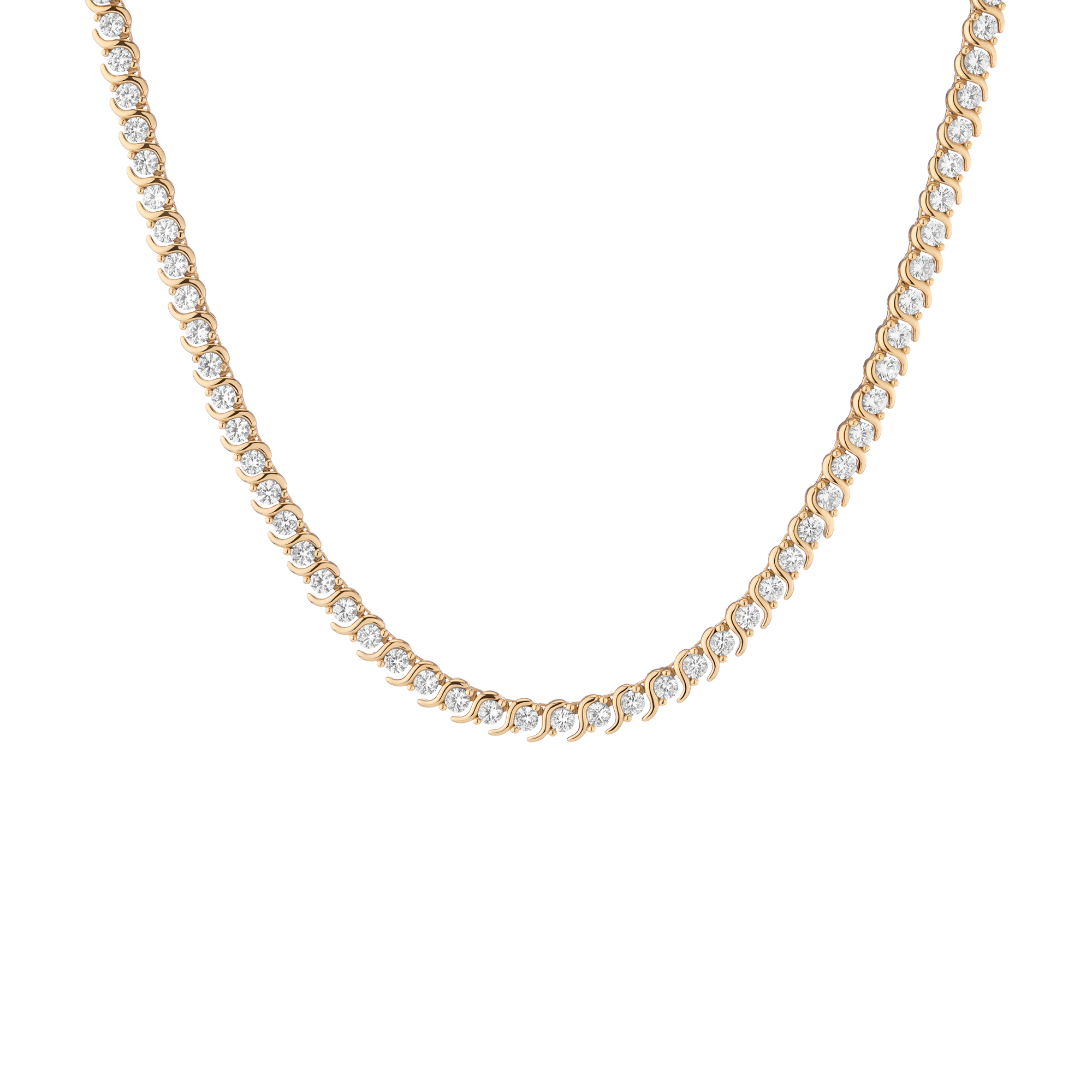 Lab Grown White Sapphire S Estate Tennis Necklace