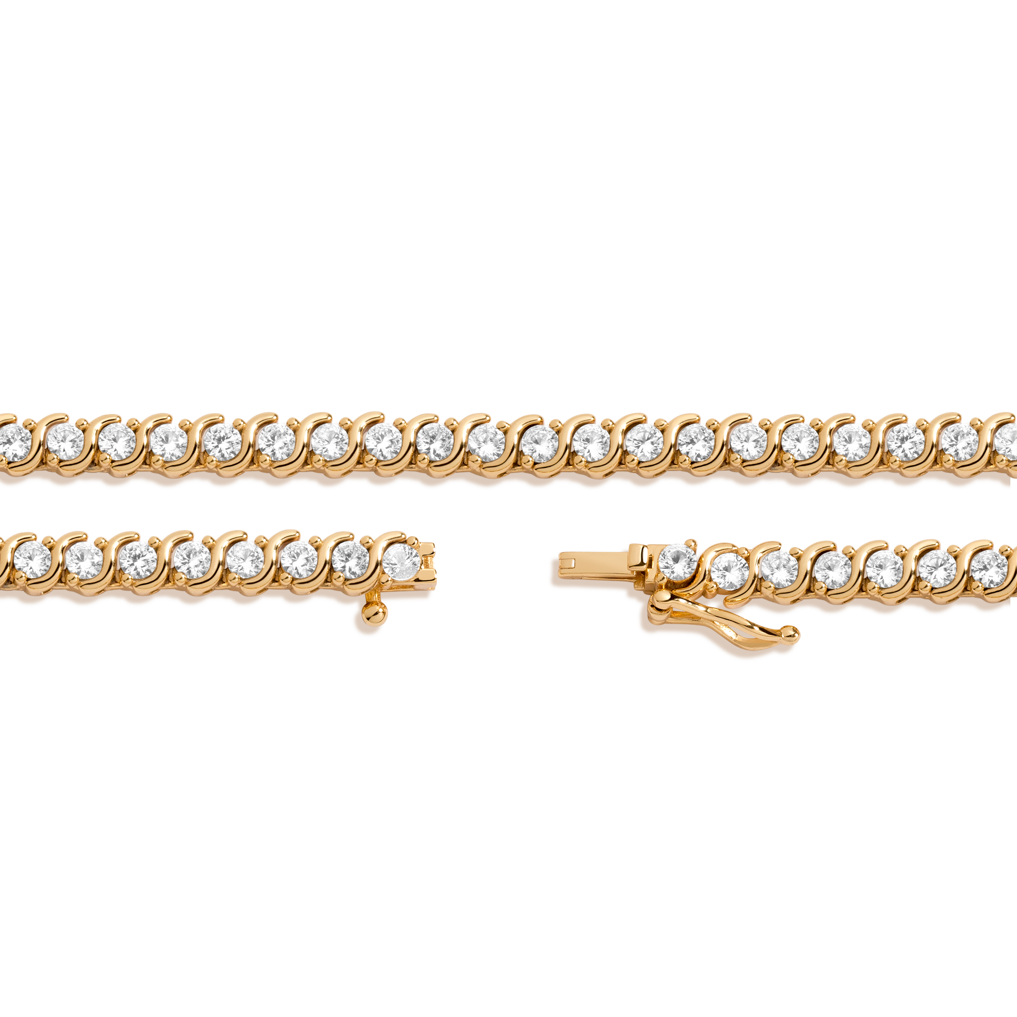 Lab Grown White Sapphire X Estate Tennis Necklace