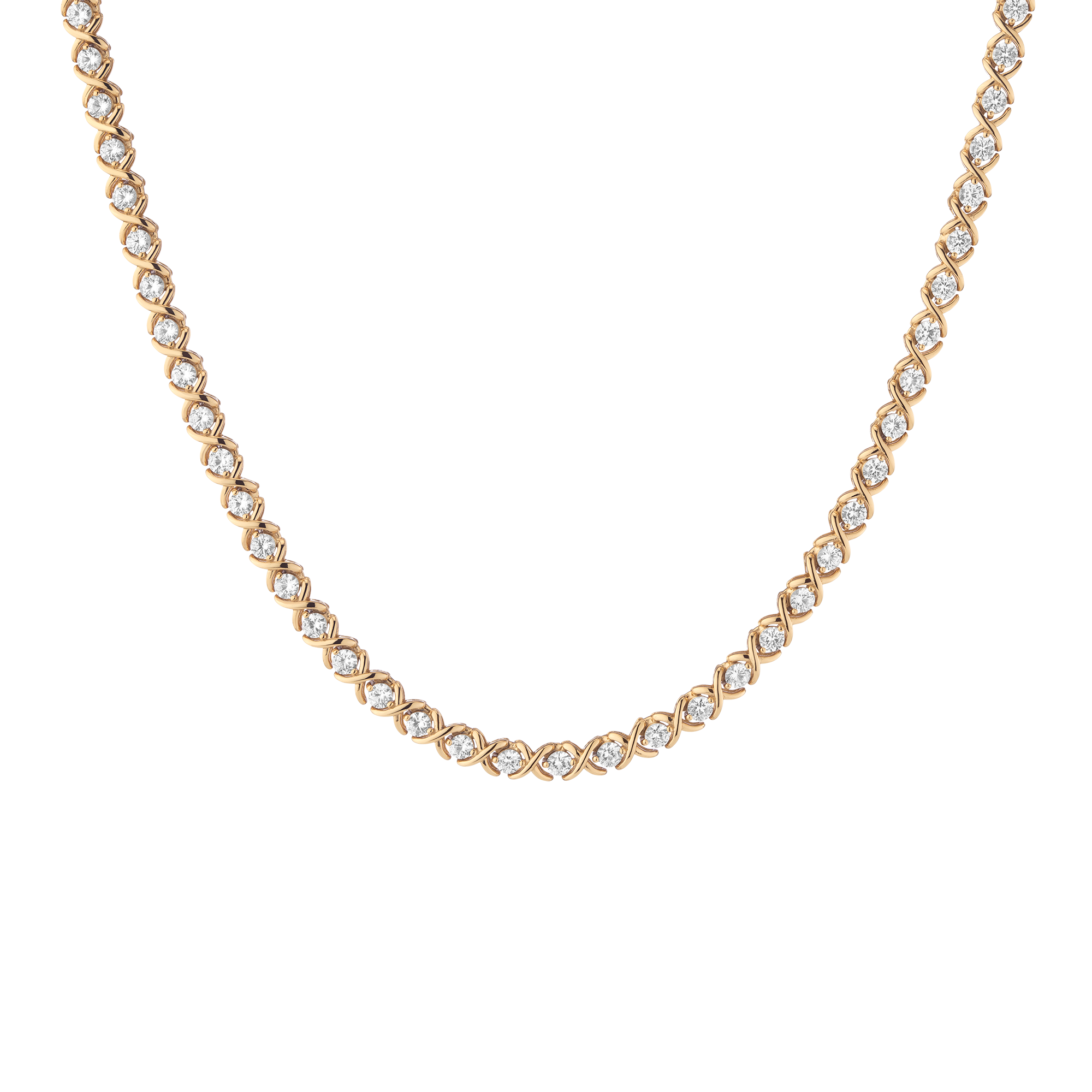 Lab Grown White Sapphire X Estate Tennis Necklace