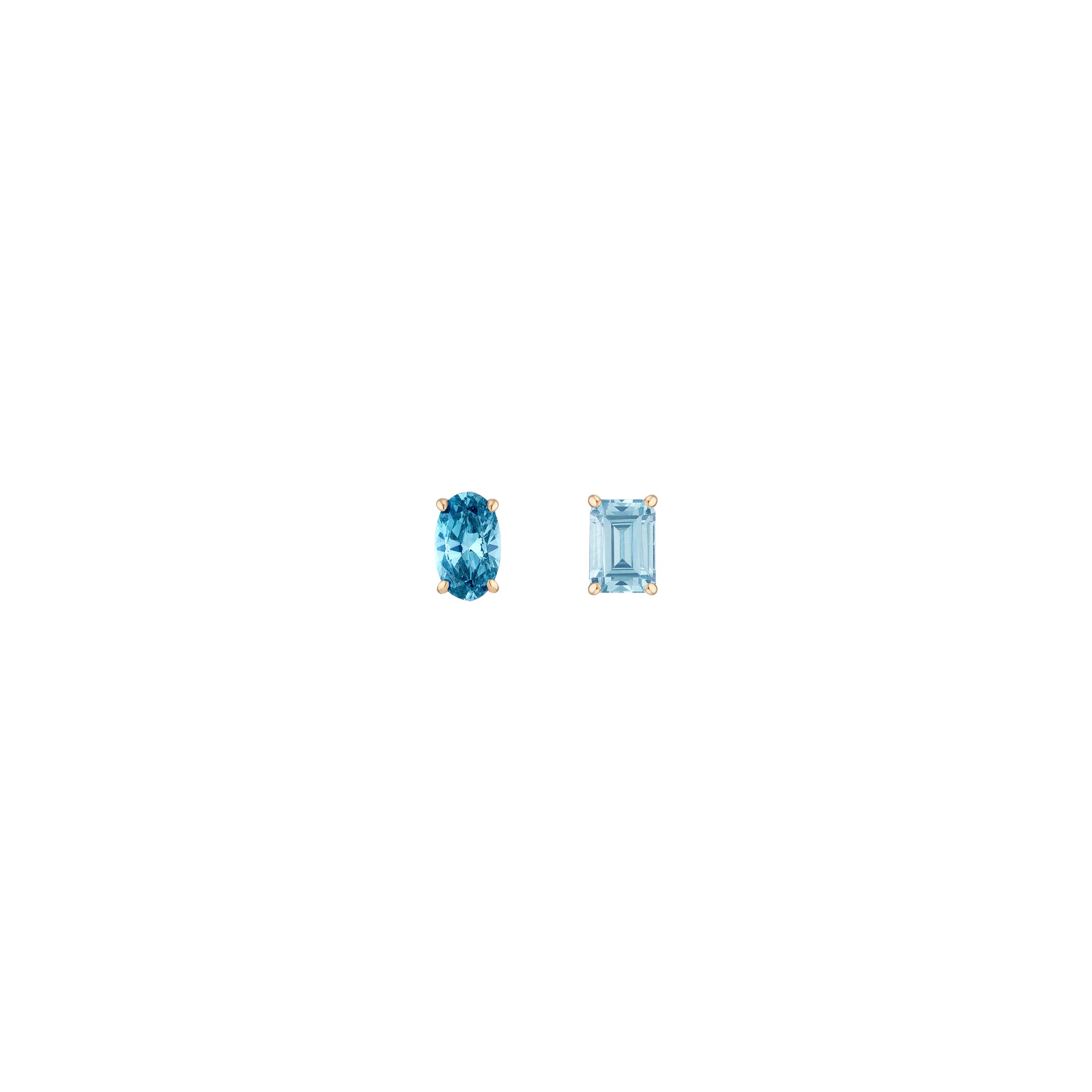 Lab Grown Aquamarine Mosaic Stud Earrings