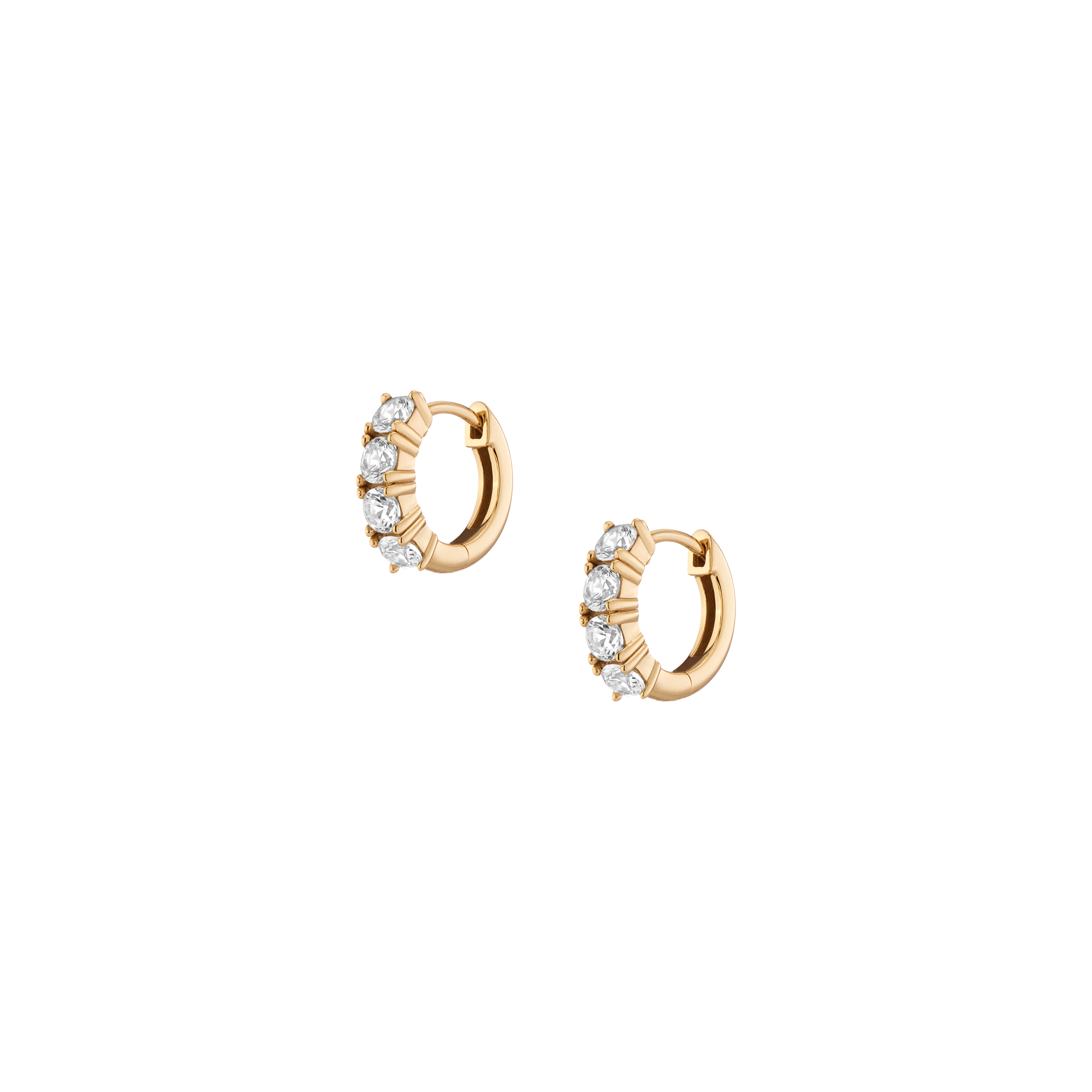 Bold Lab Grown White Sapphire Huggie Earrings