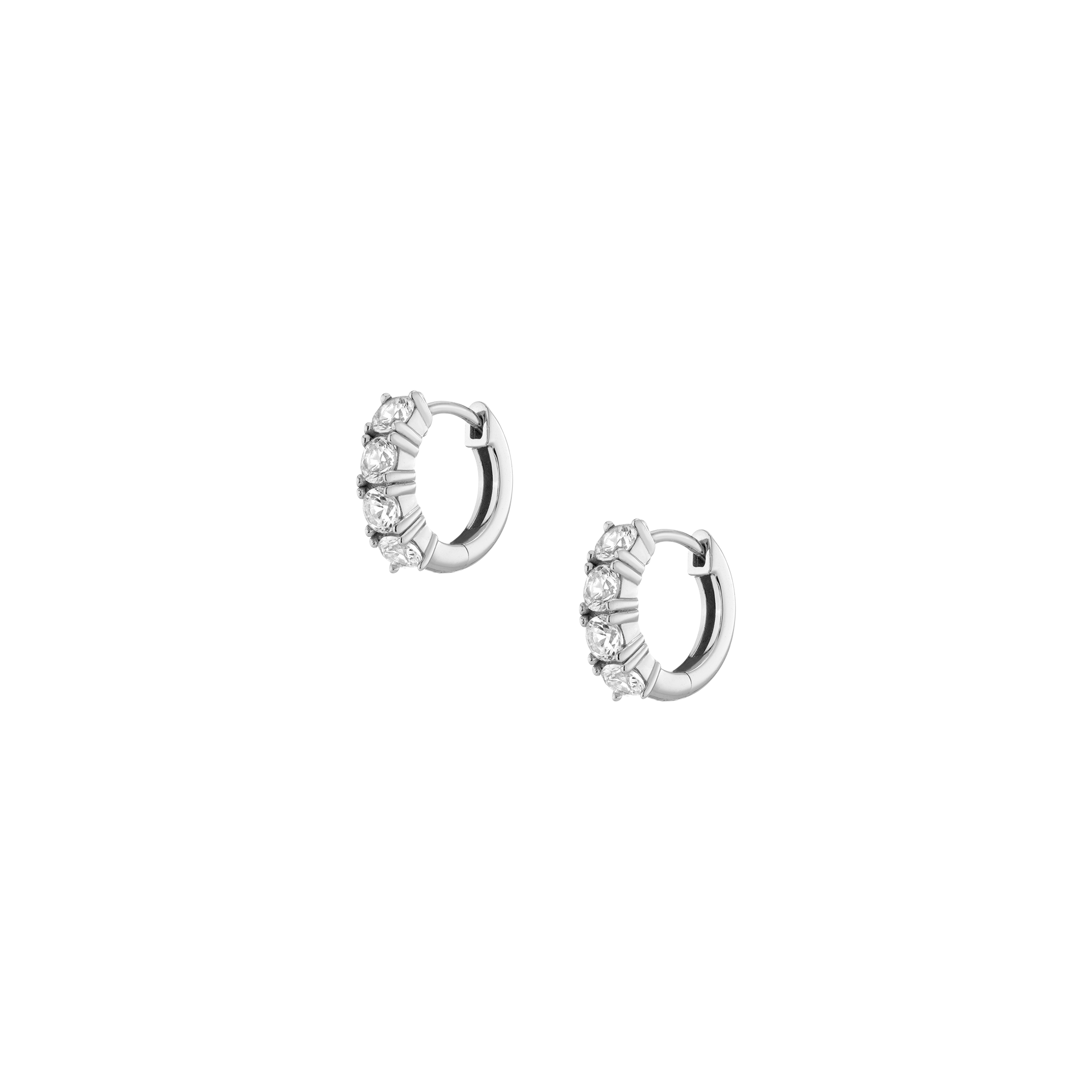 Bold Lab Grown White Sapphire Huggie Earrings