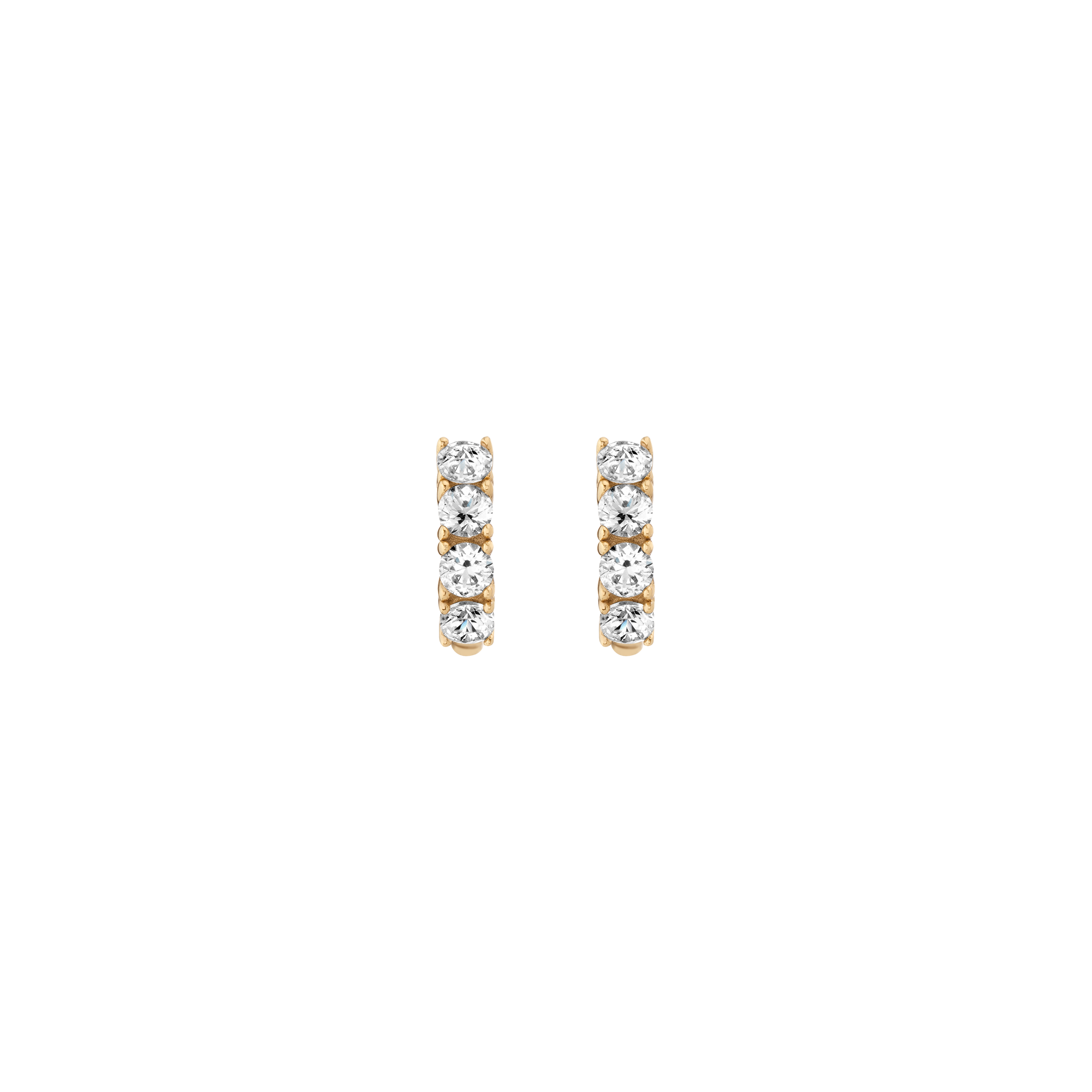 Bold Lab Grown White Sapphire Huggie Earrings