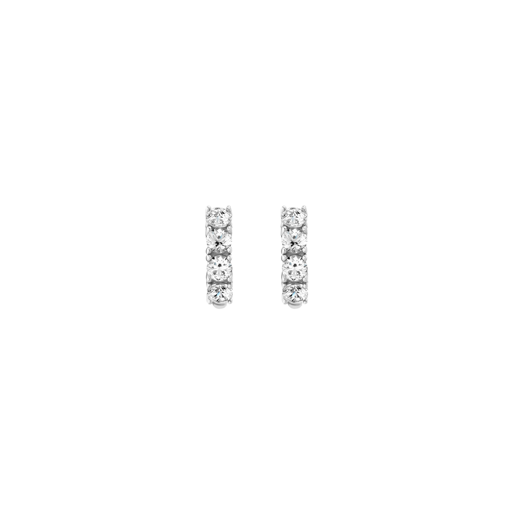 Bold Lab Grown White Sapphire Huggie Earrings