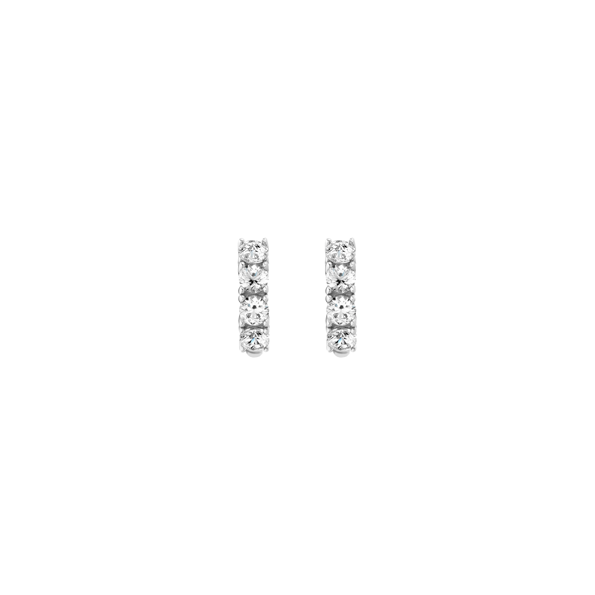 Bold Lab Grown White Sapphire Huggie Earrings