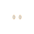 Double Bezel Marquise Lab Grown White Sapphire Stud Earrings