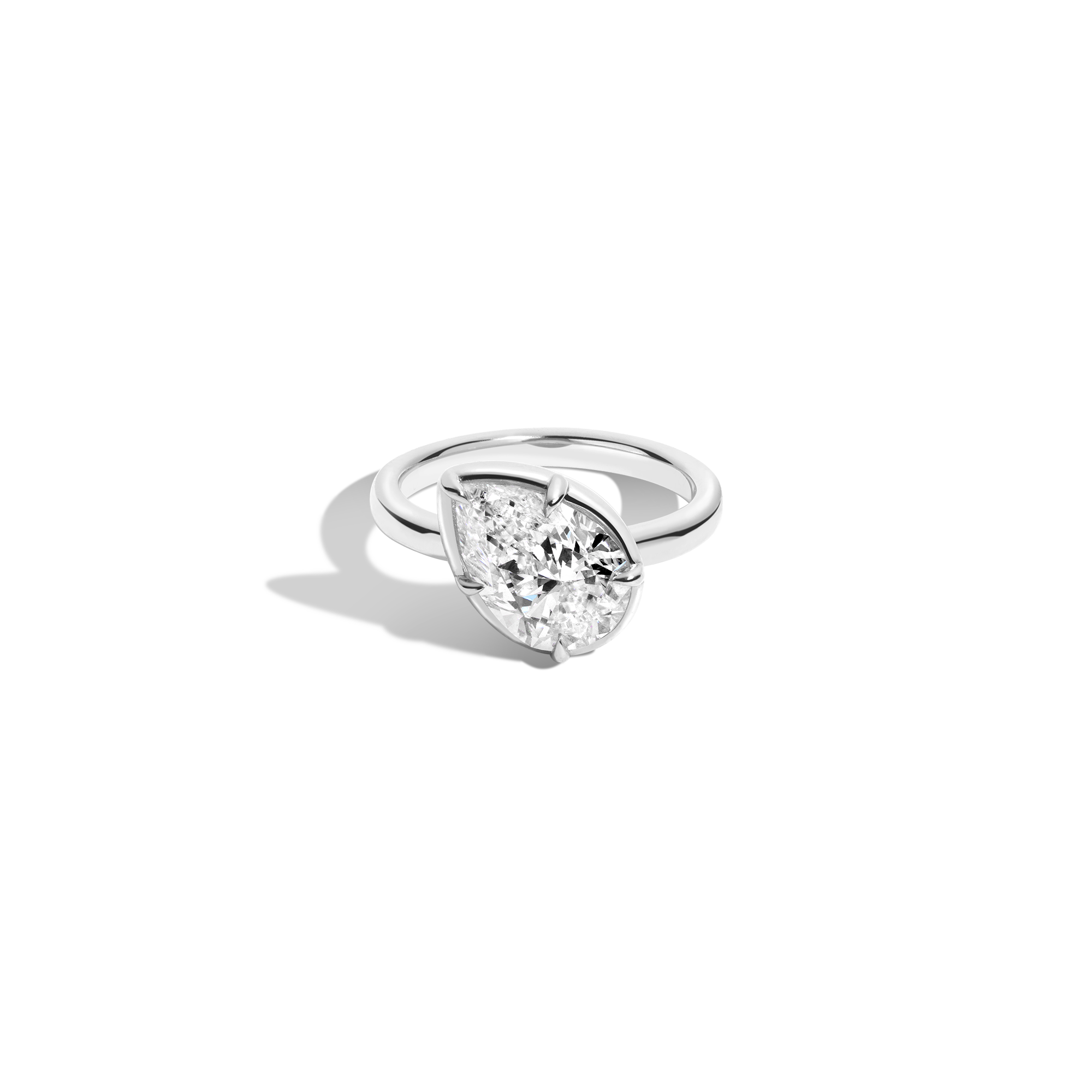 2ct Pear Lab Grown Diamond Georgian Ring