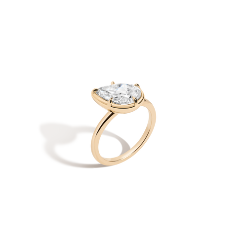 2ct Pear Lab Grown Diamond Georgian Ring