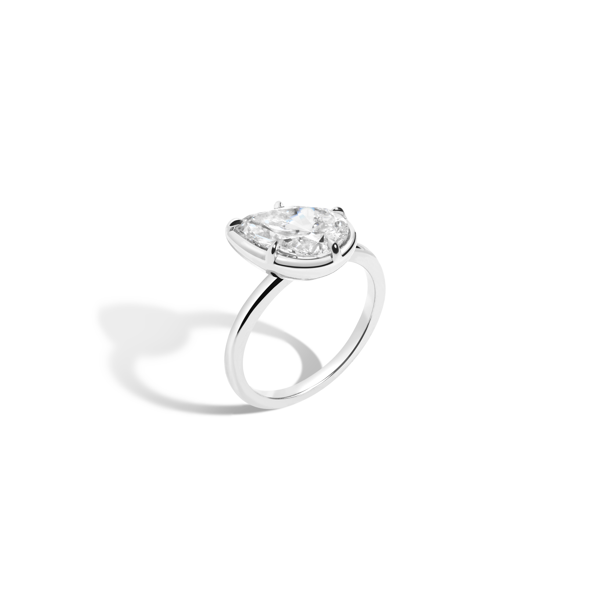 2ct Pear Lab Grown Diamond Georgian Ring