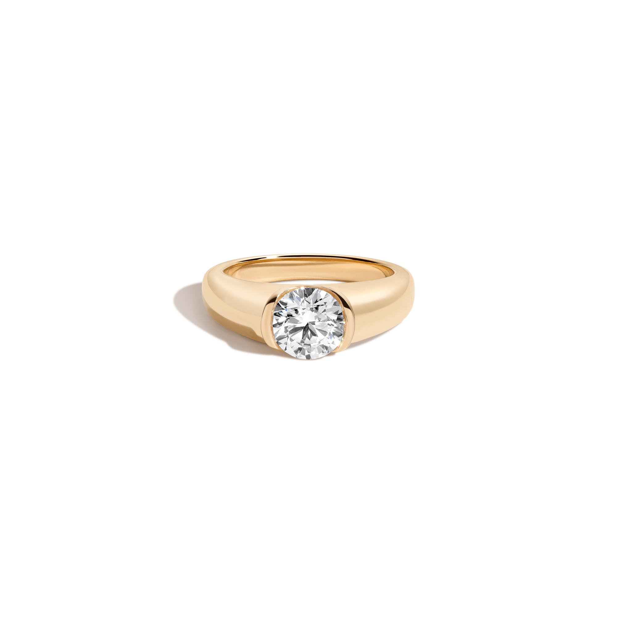 1ct Round Lab Grown Diamond Floating Signet Ring