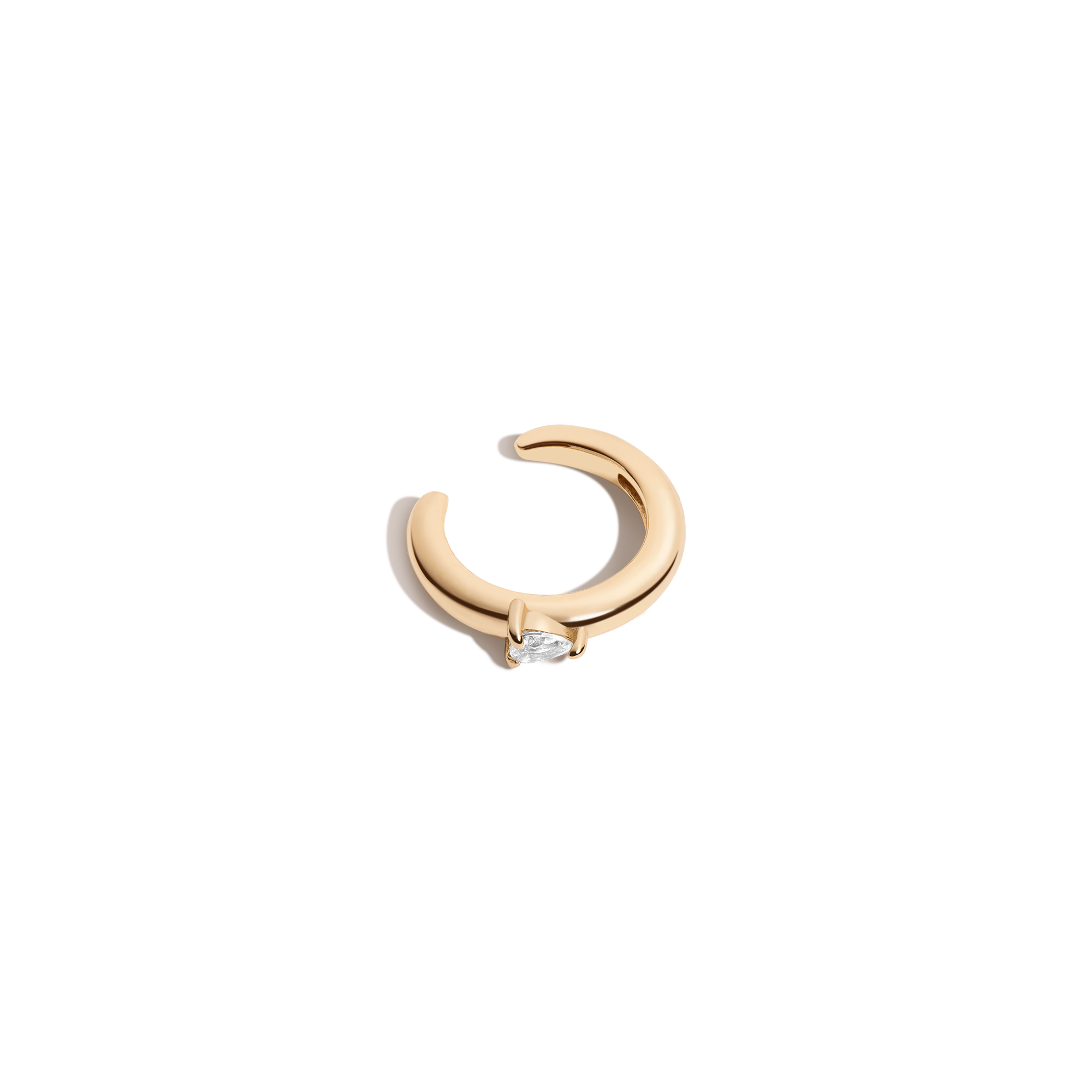 Mini Pear Lab Grown White Sapphire Solitaire Ear Cuff