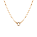 Paperclip Chain Charm Necklace - Small Bail