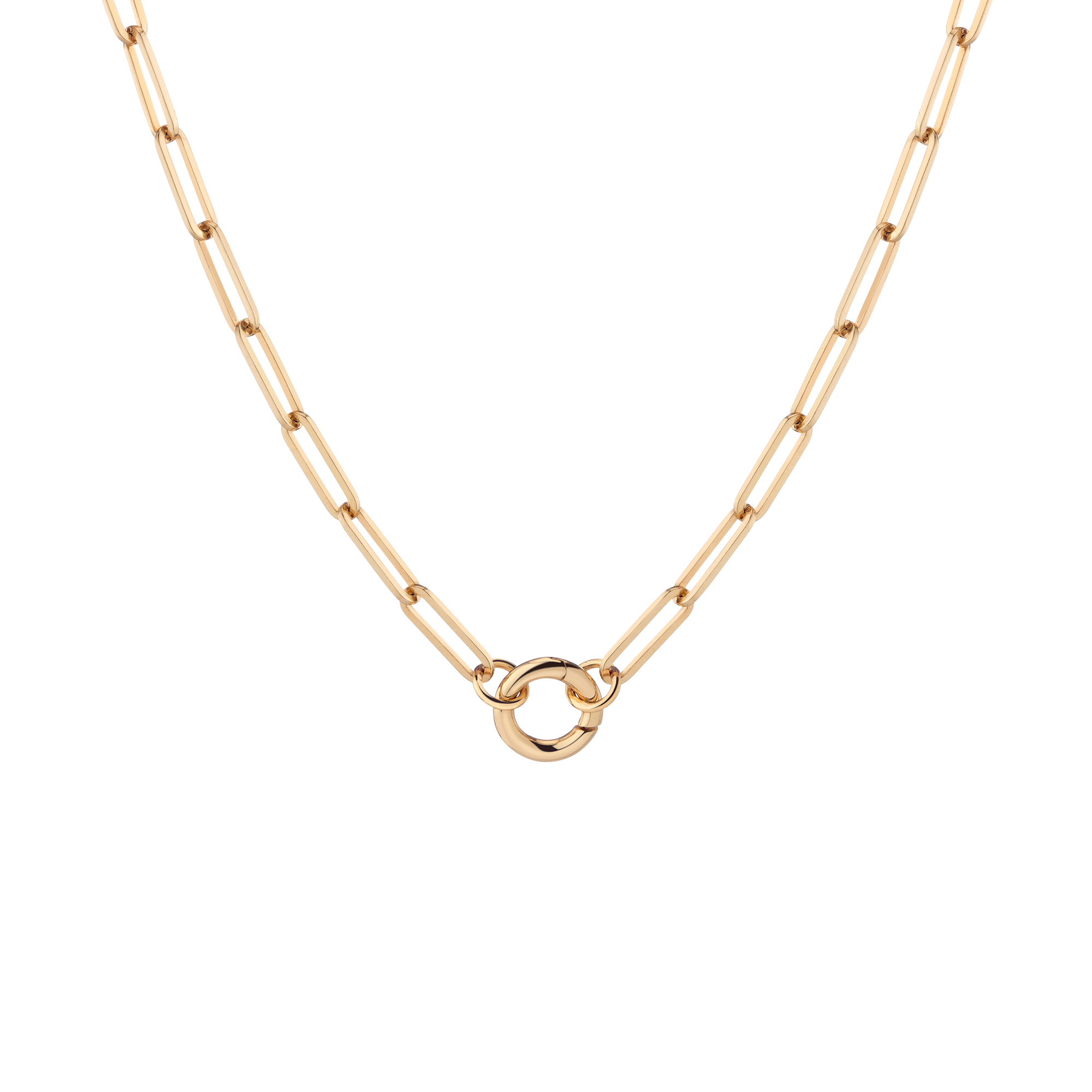 Paperclip Chain Charm Necklace - Small Bail