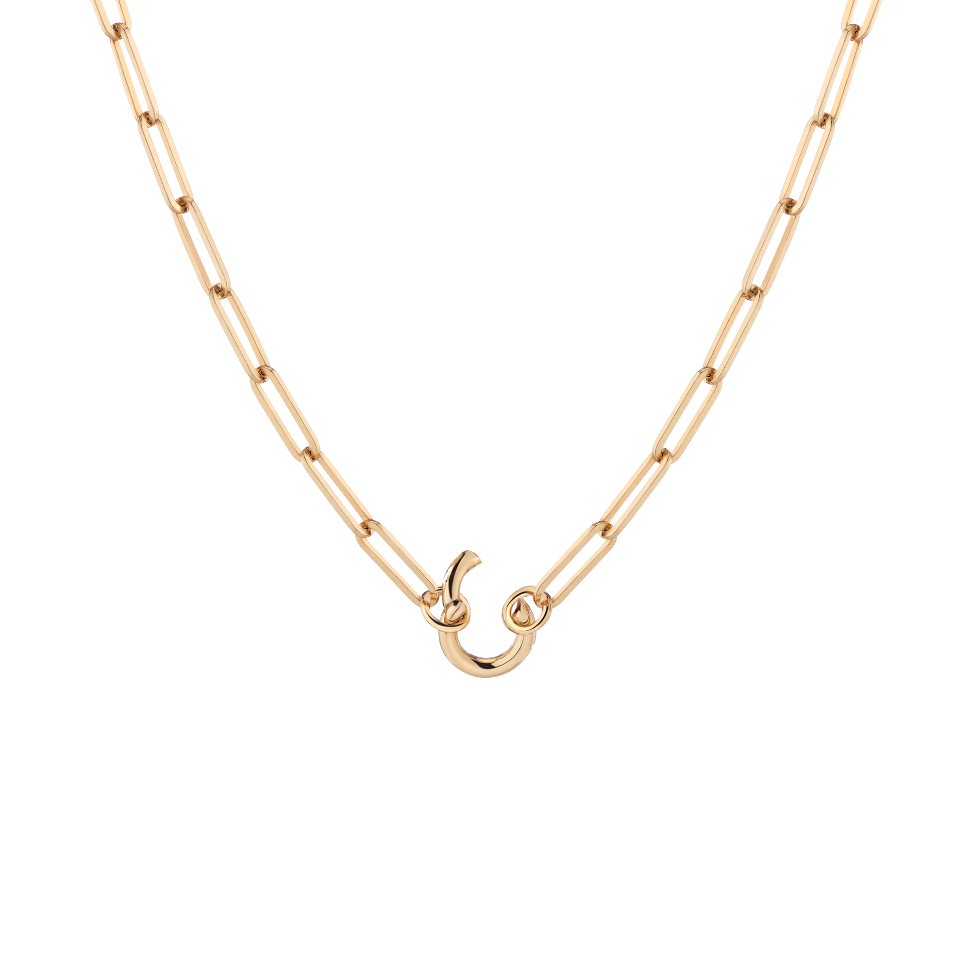 Paperclip Chain Charm Necklace - Small Bail