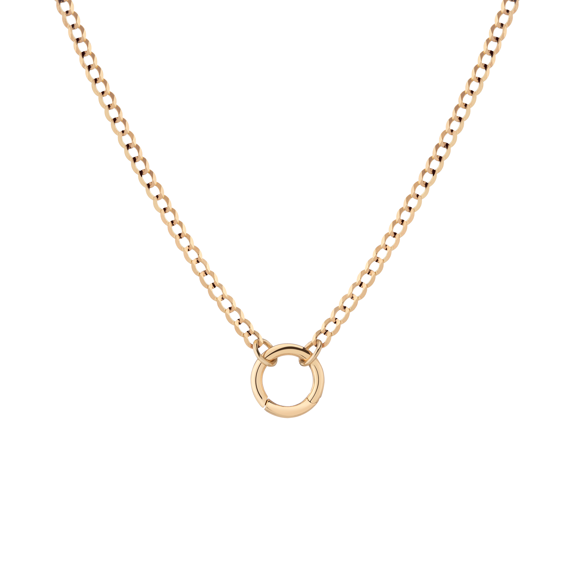 Curb Chain Charm Necklace