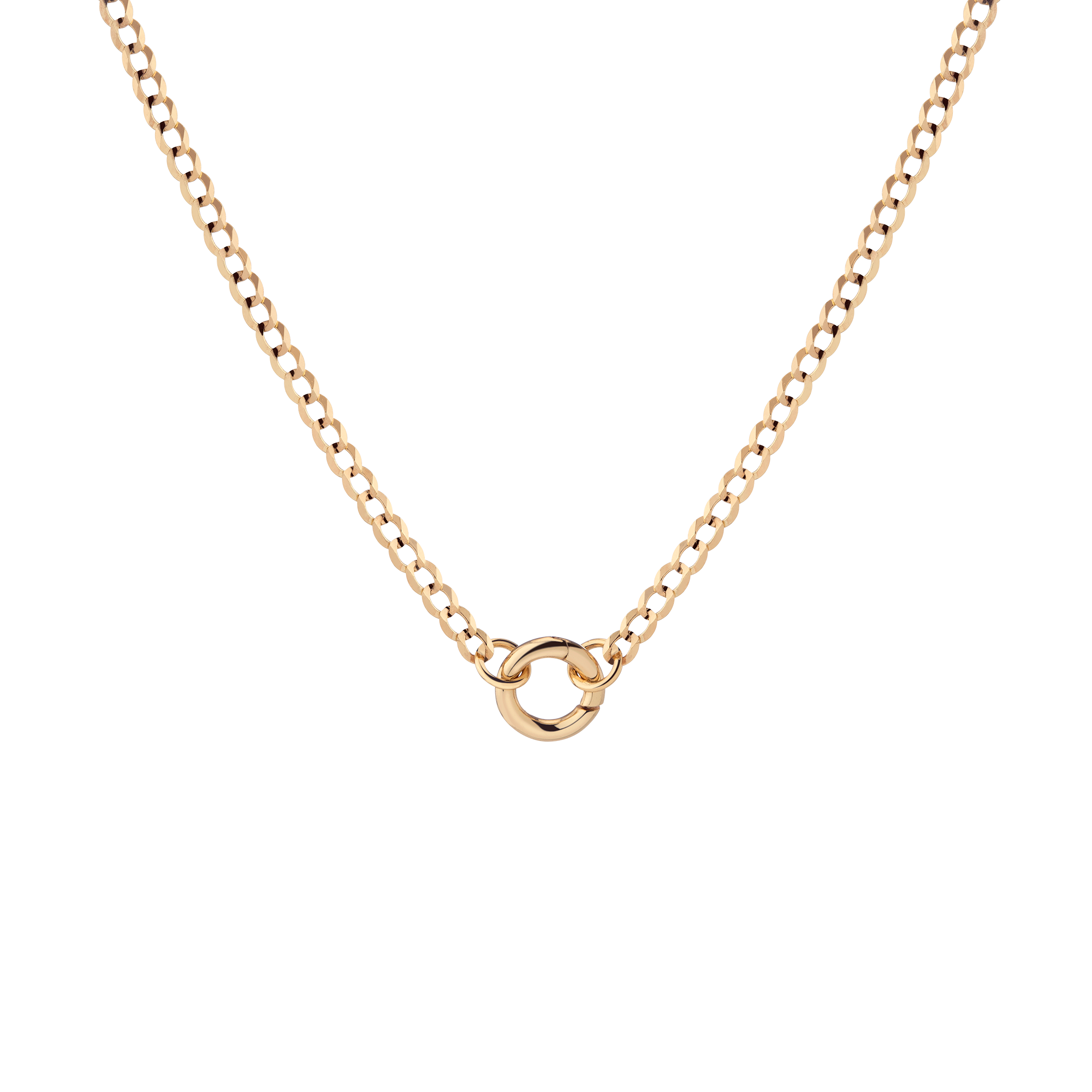 Curb Chain Charm Necklace