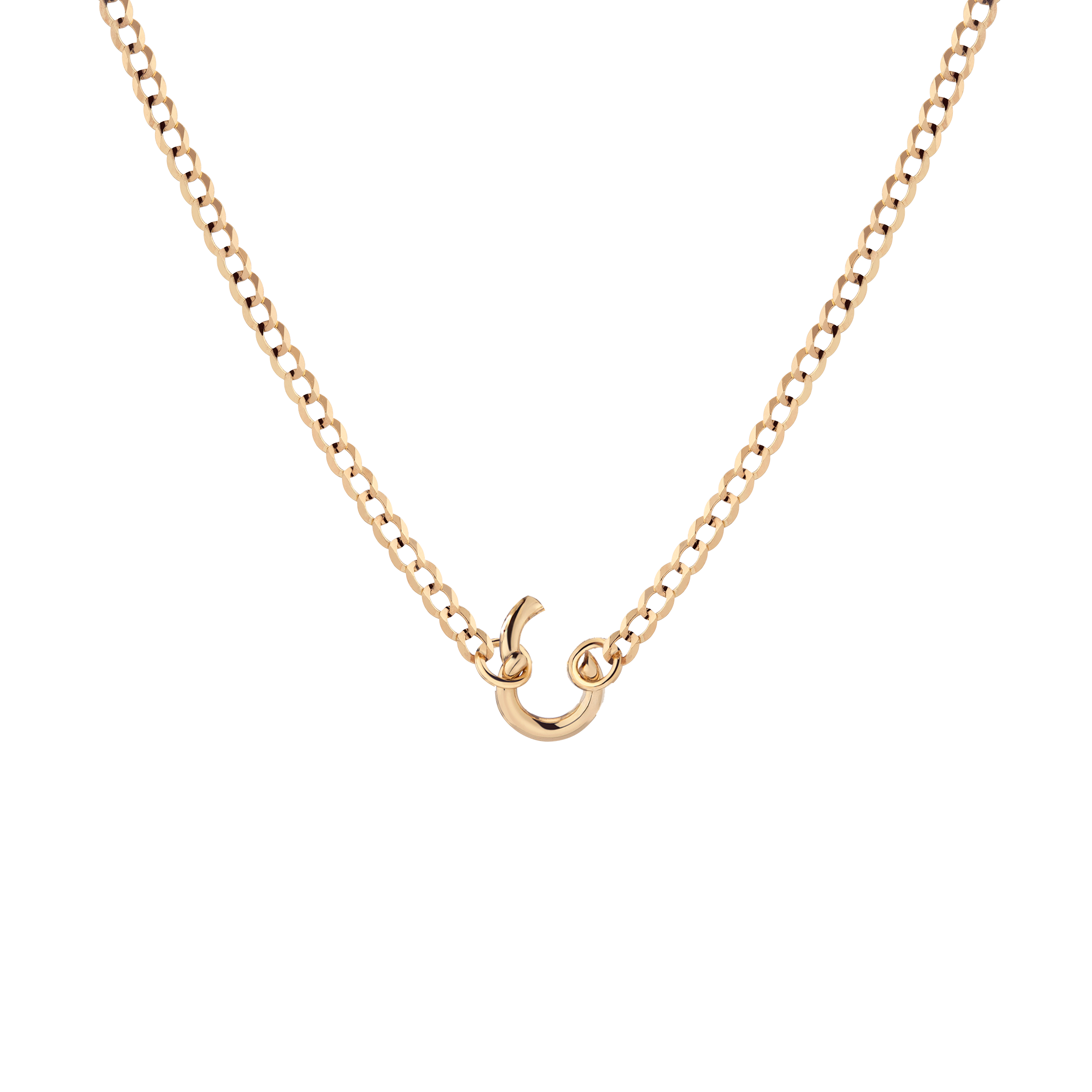 Curb Chain Charm Necklace - Small Bail