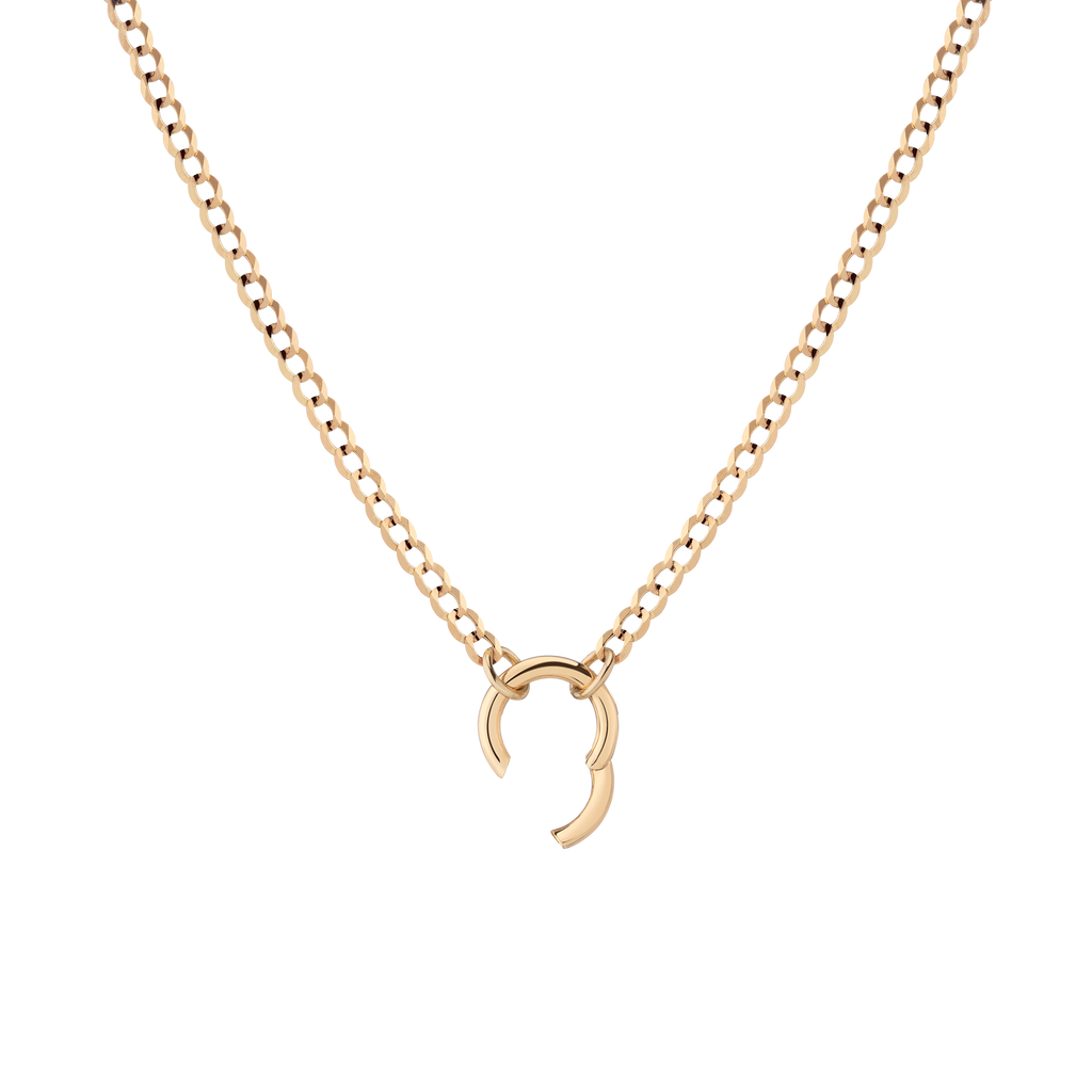 Curb Chain Charm Necklace