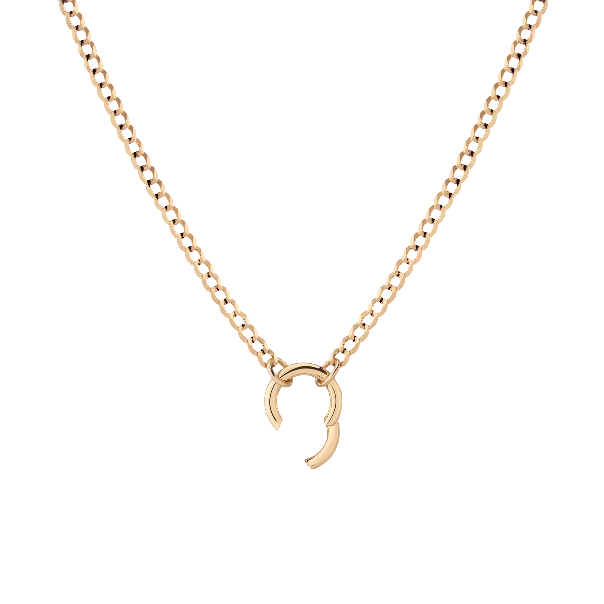 Curb Chain Charm Necklace