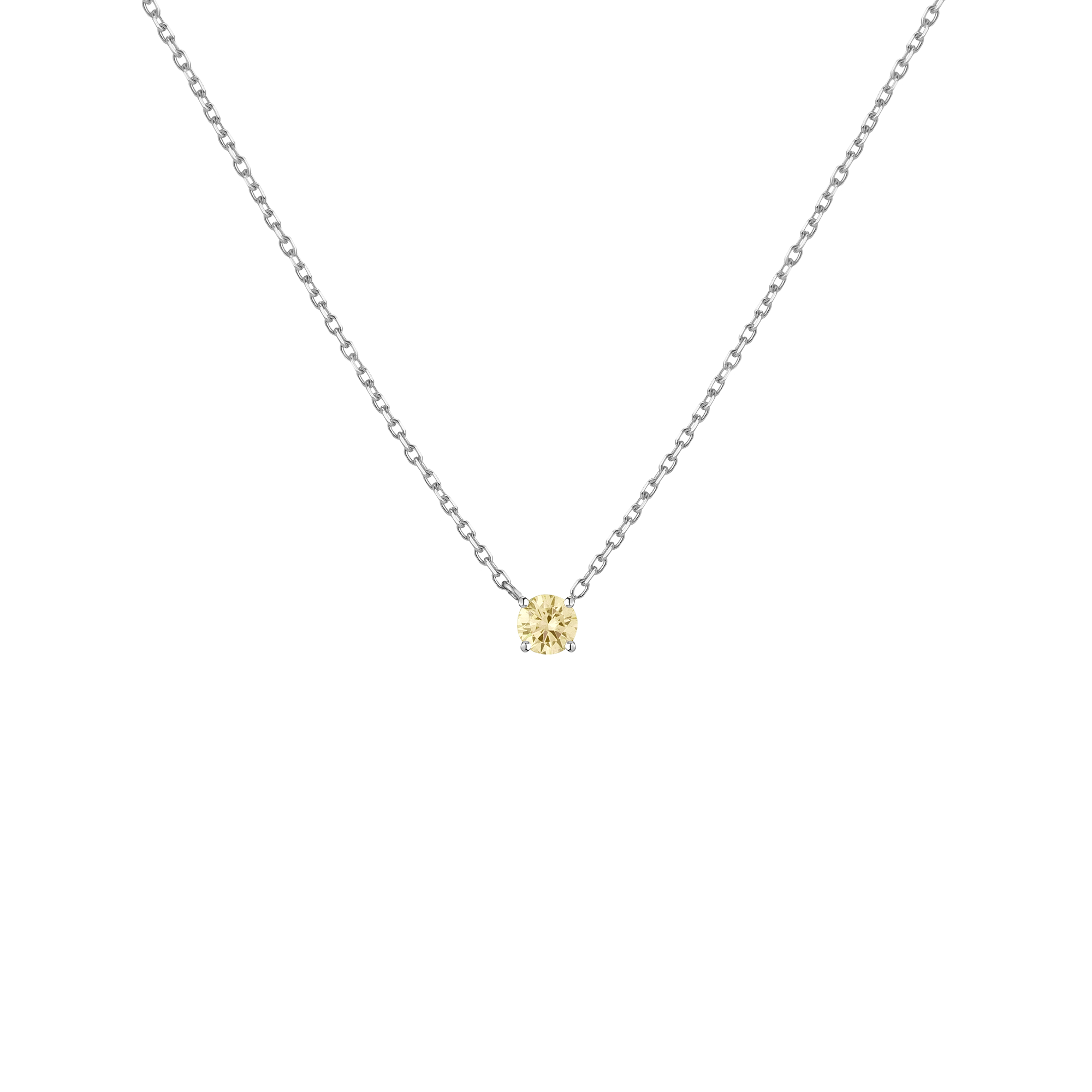 Lab Grown Yellow Diamond Solitaire Necklace
