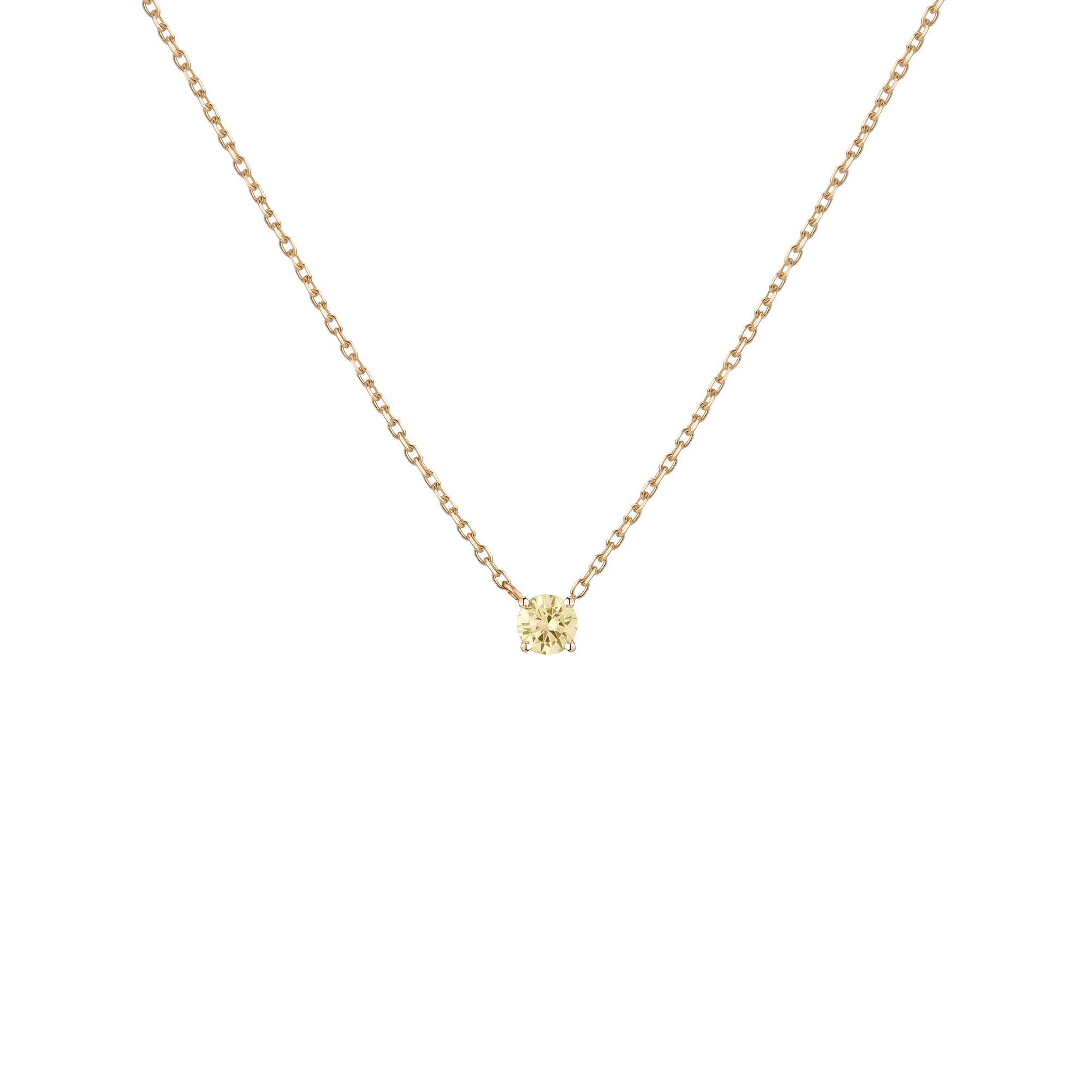 Lab Grown Yellow Diamond Solitaire Necklace