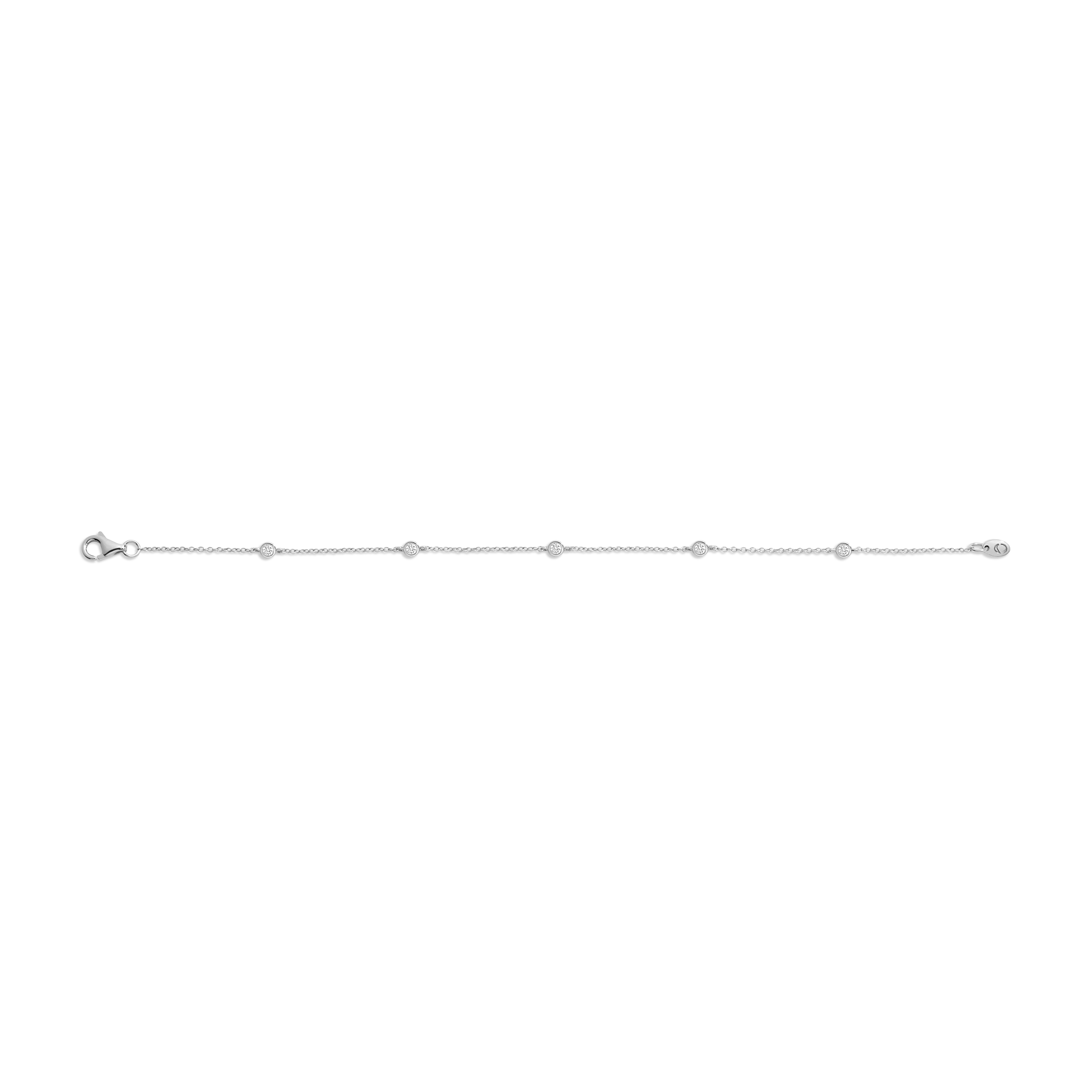 Lab Grown White Sapphire Station Bracelet