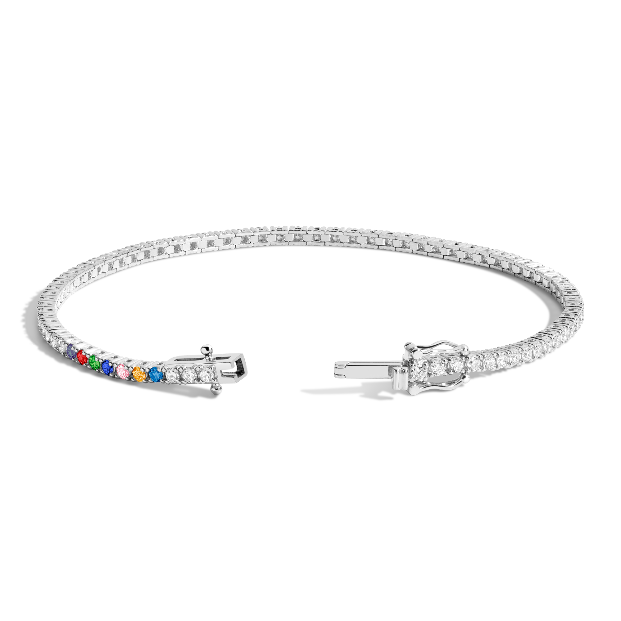 Personalized Lab Grown Diamond Tennis Bracelet 14k White Gold 6in 6.5in 7in 7.5in 1 2 3 4 5 6 7 First