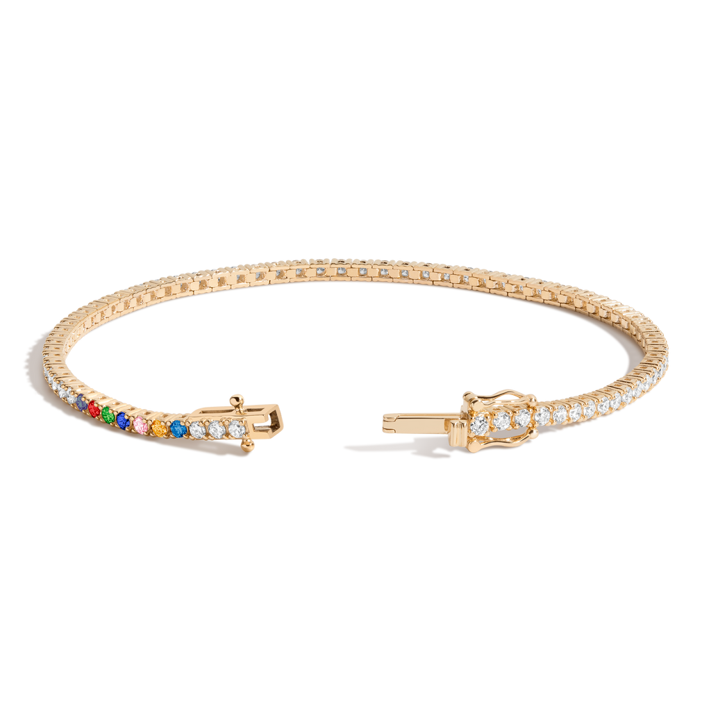 Personalized Lab Grown Diamond Tennis Bracelet 14k Yellow Gold 6in 6.5in 7in 7.5in 1 2 3 4 5 6 7 First