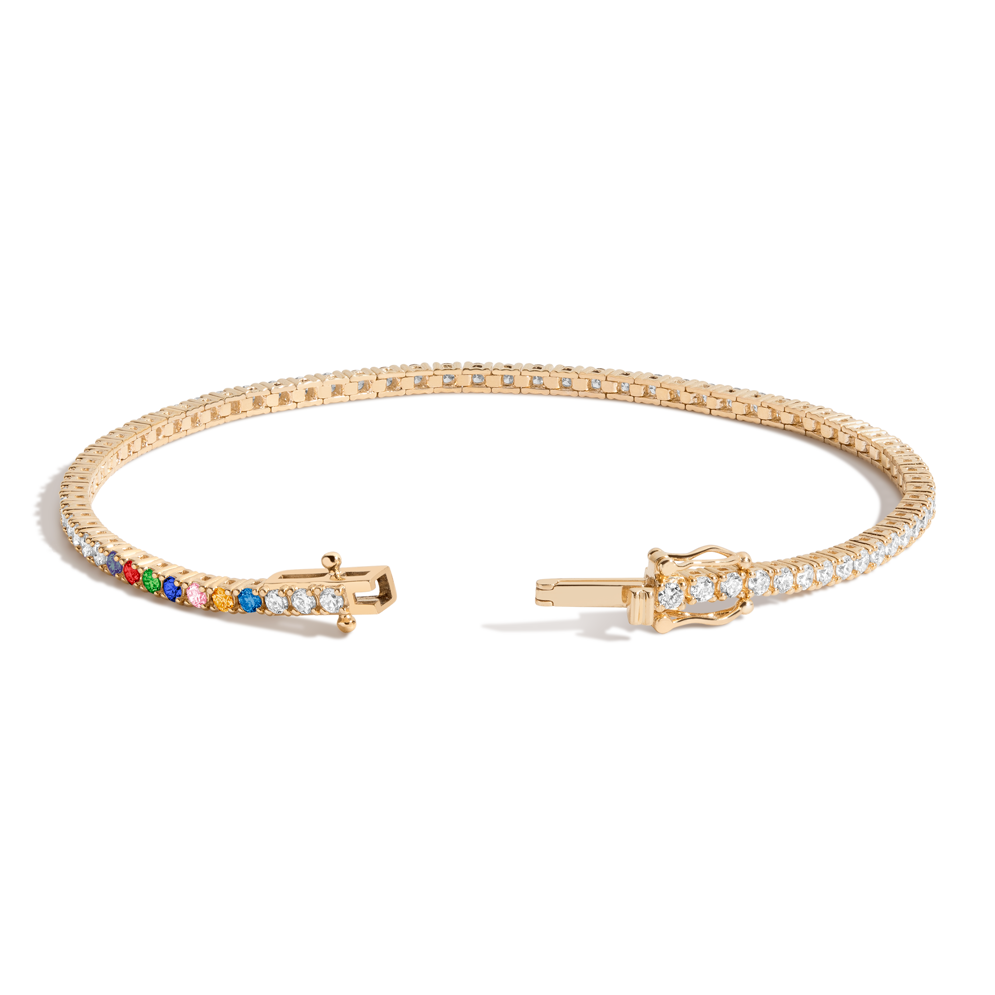 Personalized Lab Grown Diamond Tennis Bracelet 14k Yellow Gold 6in 6.5in 7in 7.5in 1 2 3 4 5 6 7 First
