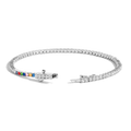 Personalized Lab Grown White Sapphire Tennis Bracelet Vermeil White Gold 6in 6.5in 7in 7.5in 1 2 3 4 5 6 7 First
