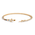 Personalized Lab Grown White Sapphire Tennis Bracelet Vermeil Yellow Gold 6in 6.5in 7in 7.5in 1 2 3 4 5 6 7 First