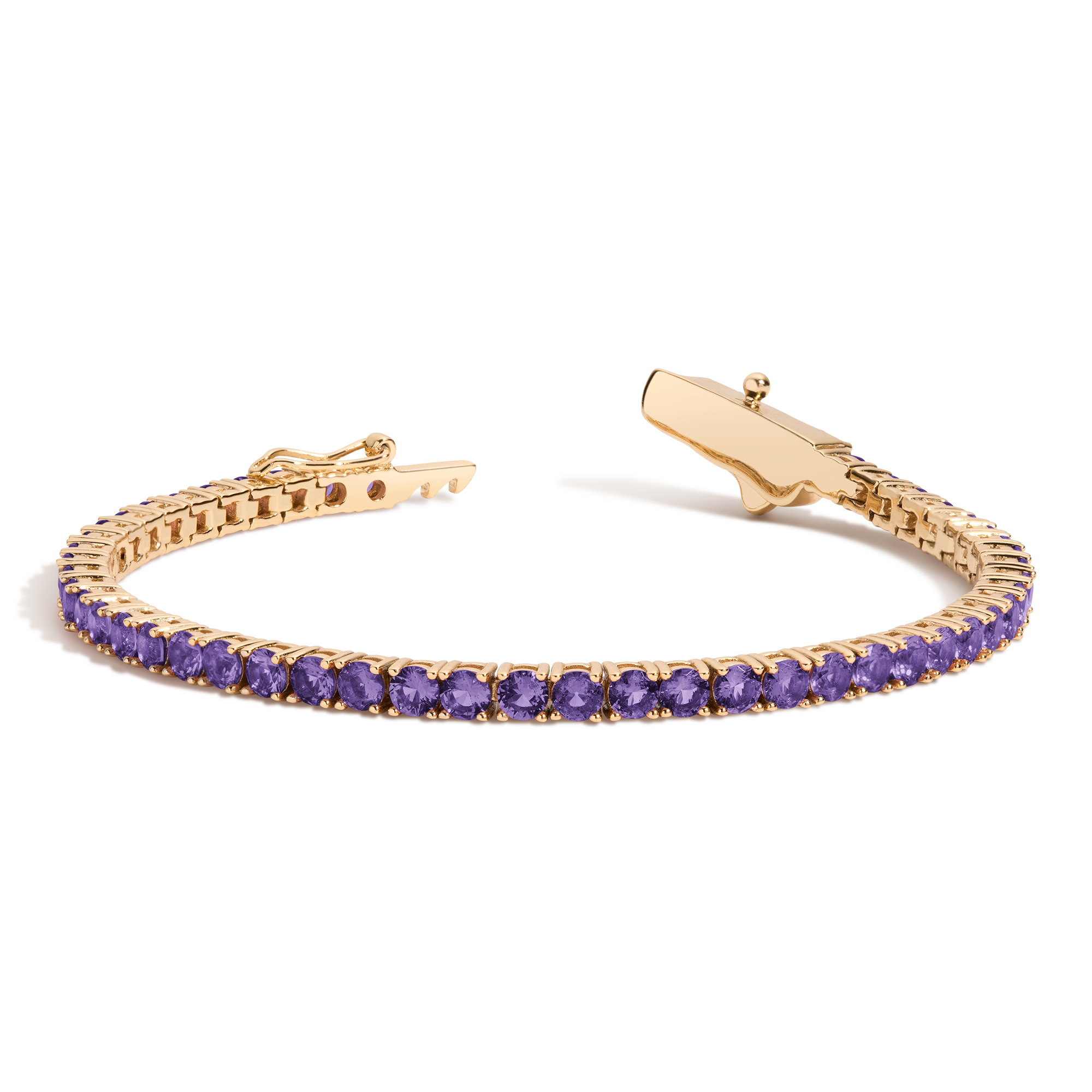 Lab Grown Amethyst Tennis Bracelet