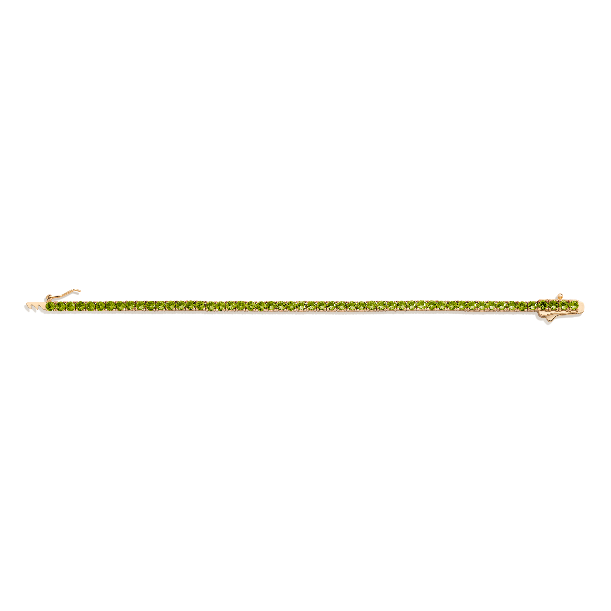 Lab Grown Green Peridot Tennis Bracelet