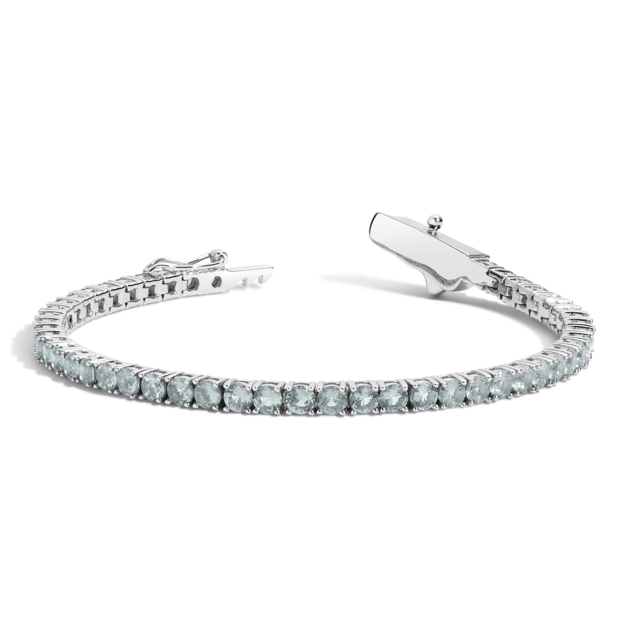 Lab Grown Blue Tourmaline Tennis Bracelet
