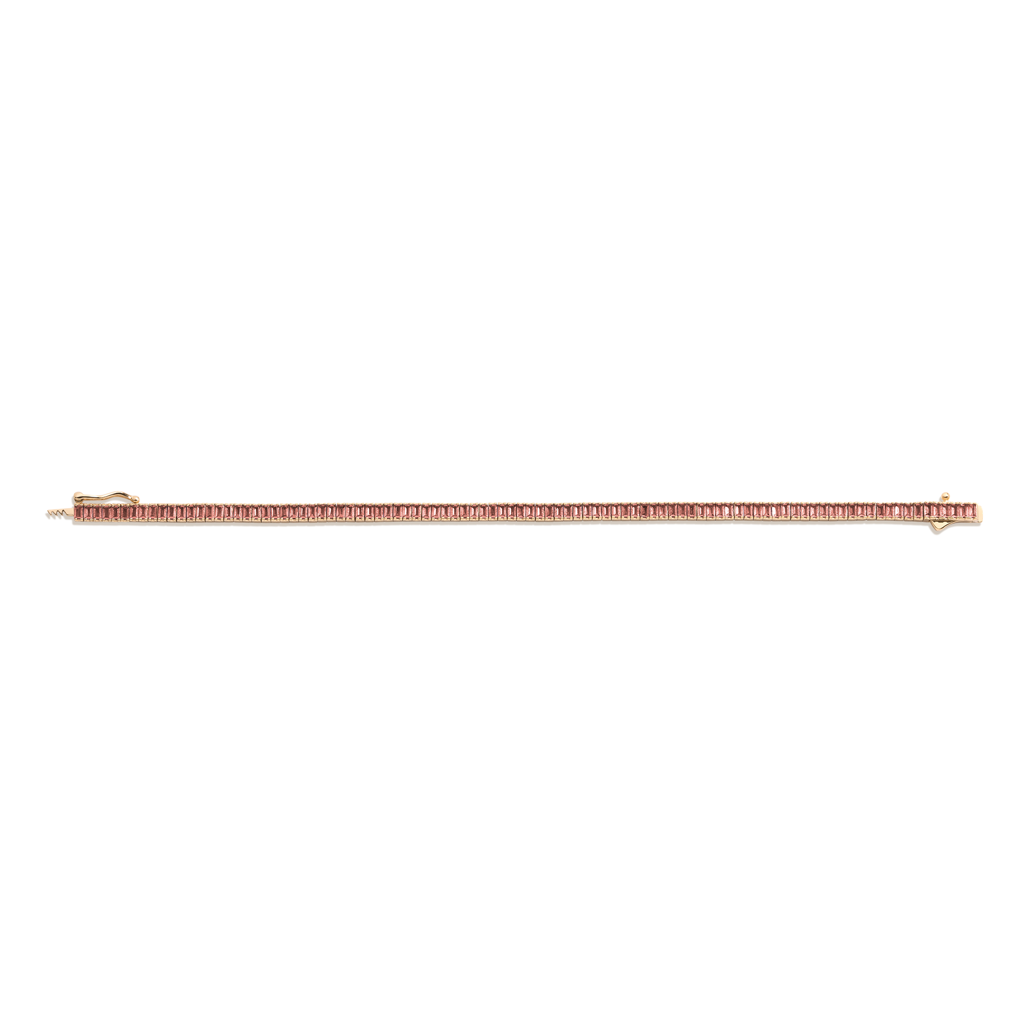 Lab Grown Sunstone Baguette Tennis Bracelet