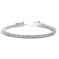Lab Grown Blue Tourmaline Baguette Tennis Bracelet