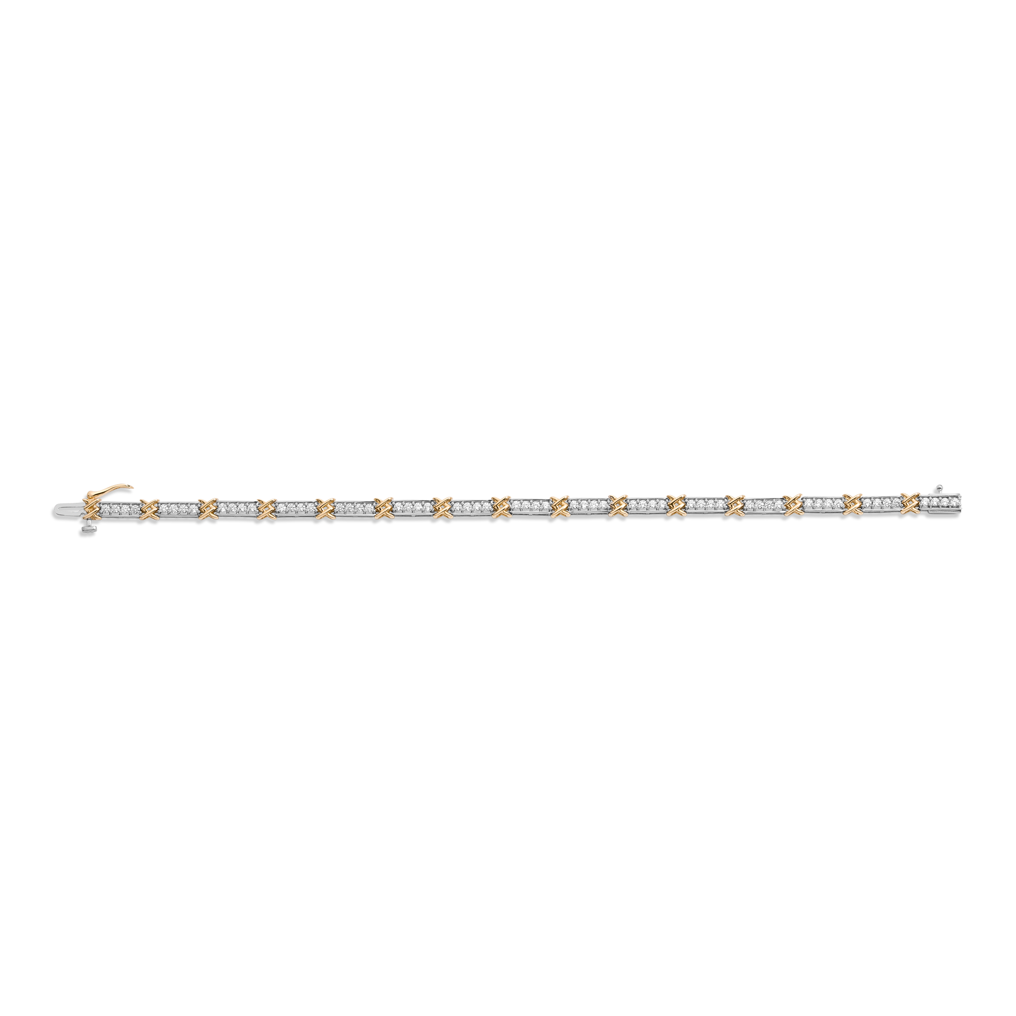 Lab Grown White Sapphire X Tennis Bracelet