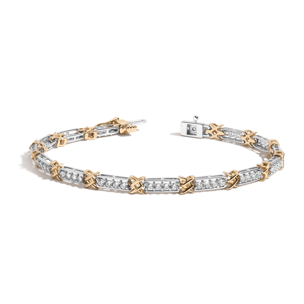 Lab Grown White Sapphire X Tennis Bracelet