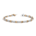 Lab Grown White Sapphire X Tennis Bracelet