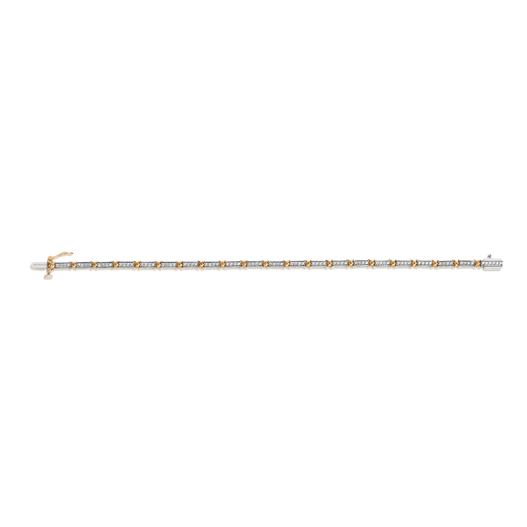 Mini Lab Grown White Sapphire X Tennis Bracelet