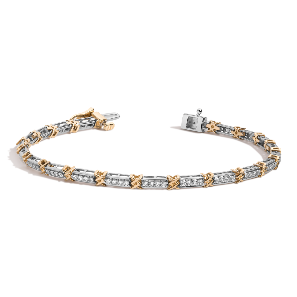 Mini Lab Grown White Sapphire X Tennis Bracelet