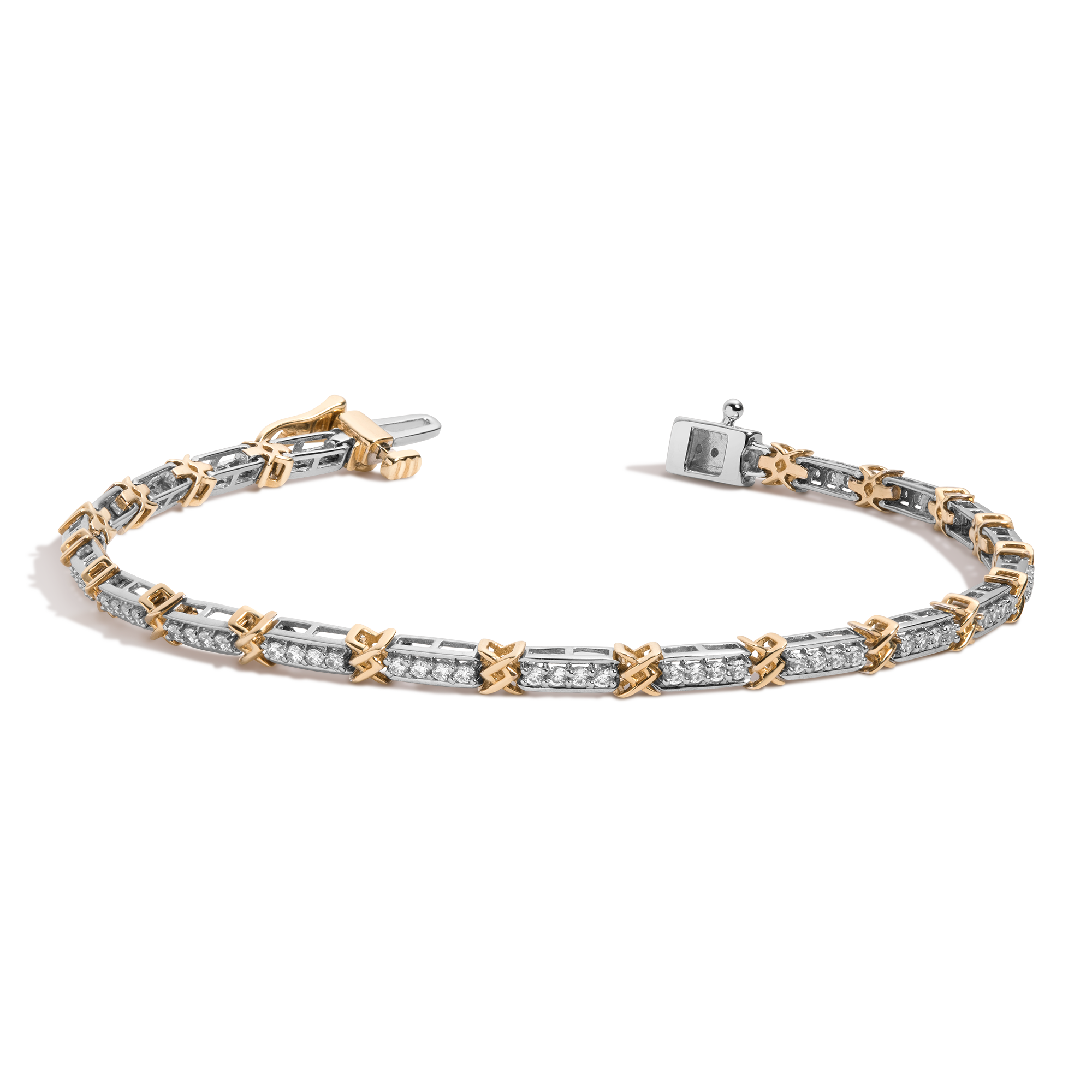 Mini Lab Grown White Sapphire X Tennis Bracelet