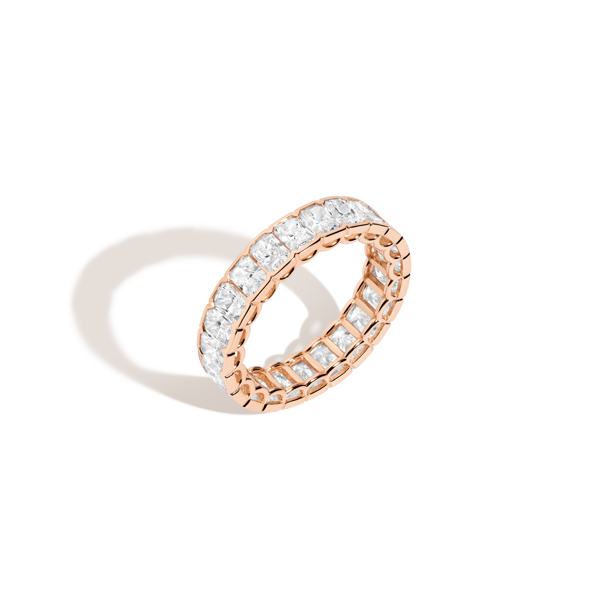Radiant Lab Grown Diamond Semi-Bezel Eternity Ring
