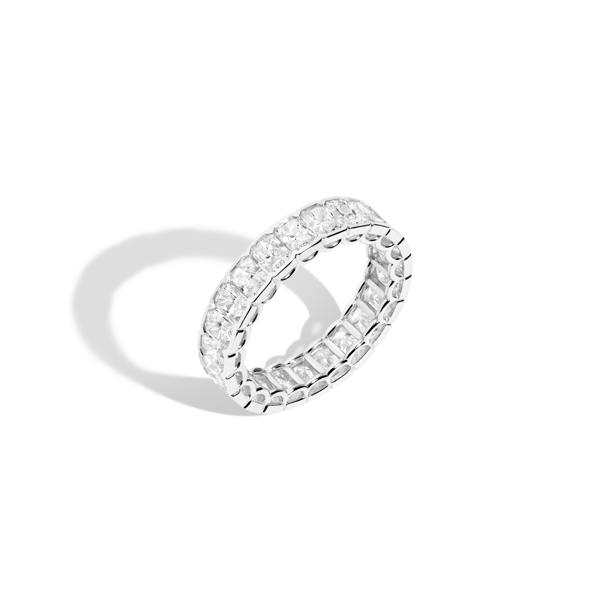 Radiant Lab Grown Diamond Semi-Bezel Eternity Ring